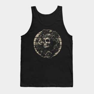 Vintage Skull and Roses Tattoo Tank Top